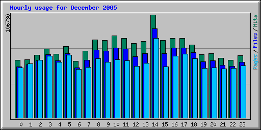 Hourly usage for December 2005
