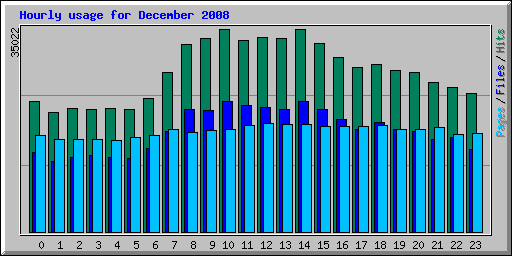 Hourly usage for December 2008