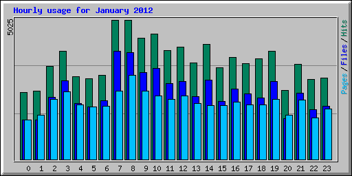 Hourly usage for January 2012